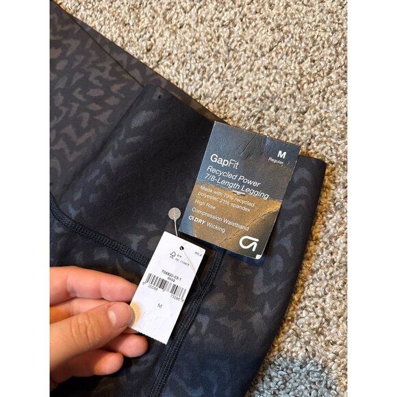 NEW Gap Fit Recycled Power 7/8 High-Rise Black Animal Print Leggings Medium - Picture 10 of 10